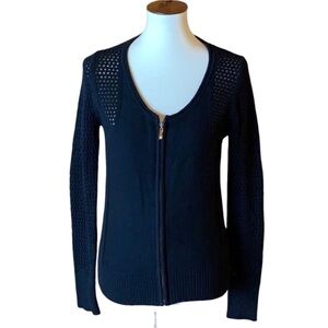 Boston Proper lightweight cardigan sweater with zipper closure Black Size Small